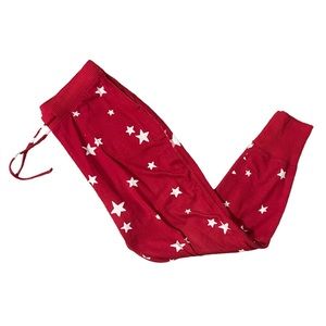 Gilly HICKS by Hollister Red & White Star Soft Jogger Pants Women’s Small